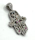 14K White Gold & Gemstones Diamond Khamsa Ornate Necklace